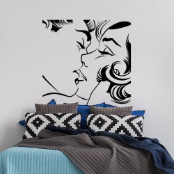 Sticker mural charmant baiser