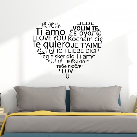 Sticker mural "Je t'aime" en plusieurs langues