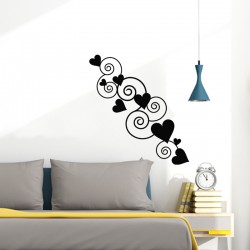 Sticker mural coeurs rampant