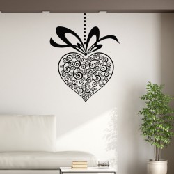 Sticker mural pendentif coeur