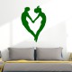 Sticker mural amoureux formant un coeur