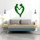 Sticker mural amoureux formant un coeur