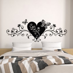 Sticker mural design fleur et papillons