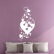 Sticker mural design coeurs