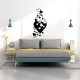 Sticker mural design coeurs