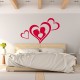 Sticker mural amoureux et coeurs