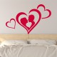 Sticker mural amoureux et coeurs