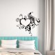 Sticker mural design papillon sur un coeur