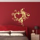 Sticker mural design papillon sur un coeur