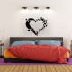 Sticker mural déco en coeurs