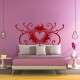 Sticker mural design style coeur