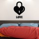 Sticker mural cadenas coeur