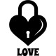 Sticker mural cadenas coeur