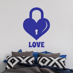 Sticker mural cadenas coeur