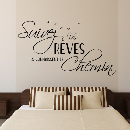 Sticker design suivez vos rêves