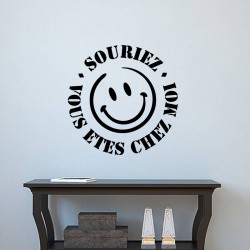 Sticker Souriez,vous êtes chez moi