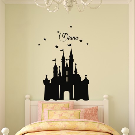 Sticker prénom personnalisable Château de princesse