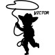 Sticker prénom personnalisable Petit cowboy