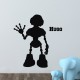 Sticker prénom personnalisable Petit robot