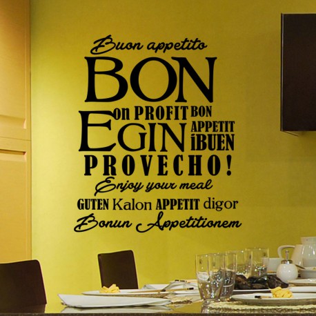 Sticker cuisine Bon appétit multilingues