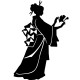 Sticker fleur Silhouette japonaise