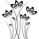 Sticker fleur Petales de fleurs tiges fines