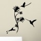 Sticker fleur 3 colibris