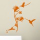 Sticker fleur 3 colibris
