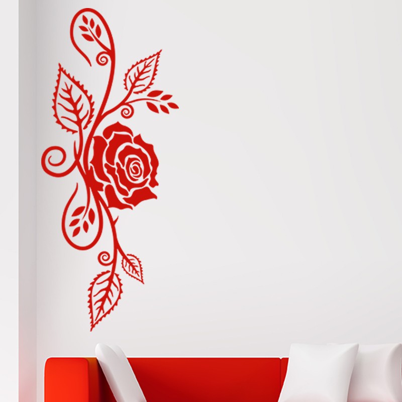 FLFK Cercle Rose Fleur Autocollant Porte Affiche 3D pour Cuisine