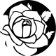 Sticker fleur rose ellipse