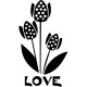 Sticker fleur love