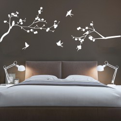 Sticker branches fleuries et ses oiseaux