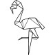 Sticker Origami Flamant rose