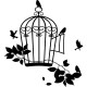 Sticker oiseaux et cage
