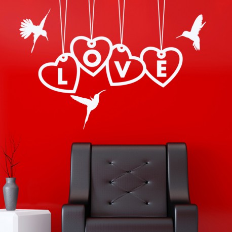 Sticker love et oiseaux