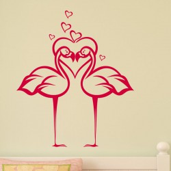 Sticker flamants rose amoureux