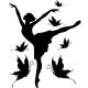 Sticker Silhouette danseuse et papillons