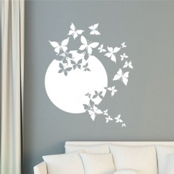 Sticker Lune et papillons