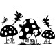 Sticker Fées et maisons en champignons
