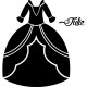 Sticker prénom personnalisable Robe de princesse