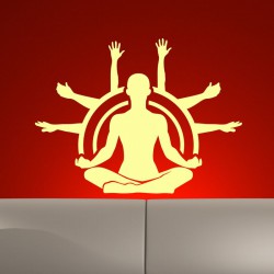 Sticker Homme faisant du yoga