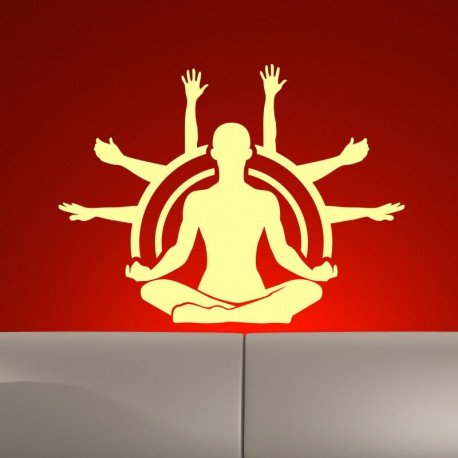 Sticker Homme faisant du yoga