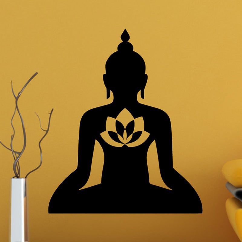 Stickers zen avec bambous, bouddha, fleurs de lotus pour salle de bain