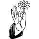 Sticker main avec lotus