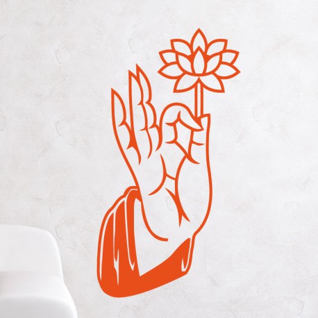 Sticker main avec lotus