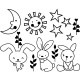 Sticker 3 petits lapins de la colline