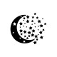 Sticker Design lune, étoiles