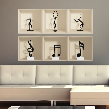 Sticker 3D Danse et la musique pas cher - Stickers Enfants discount - stickers  muraux - madeco-stickers