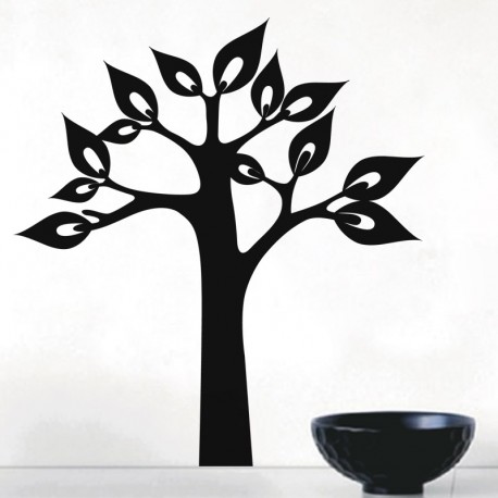 Sticker Arbre avec grandes feuilles