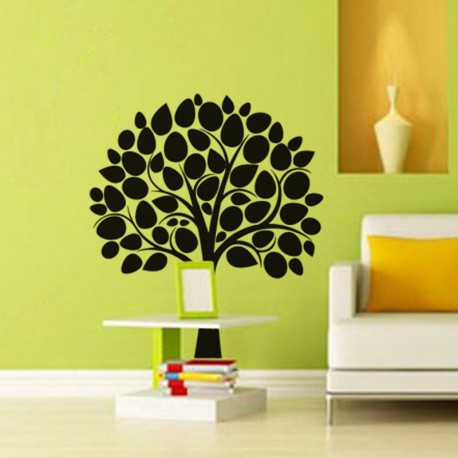 Sticker Arbre et feuilles ovales